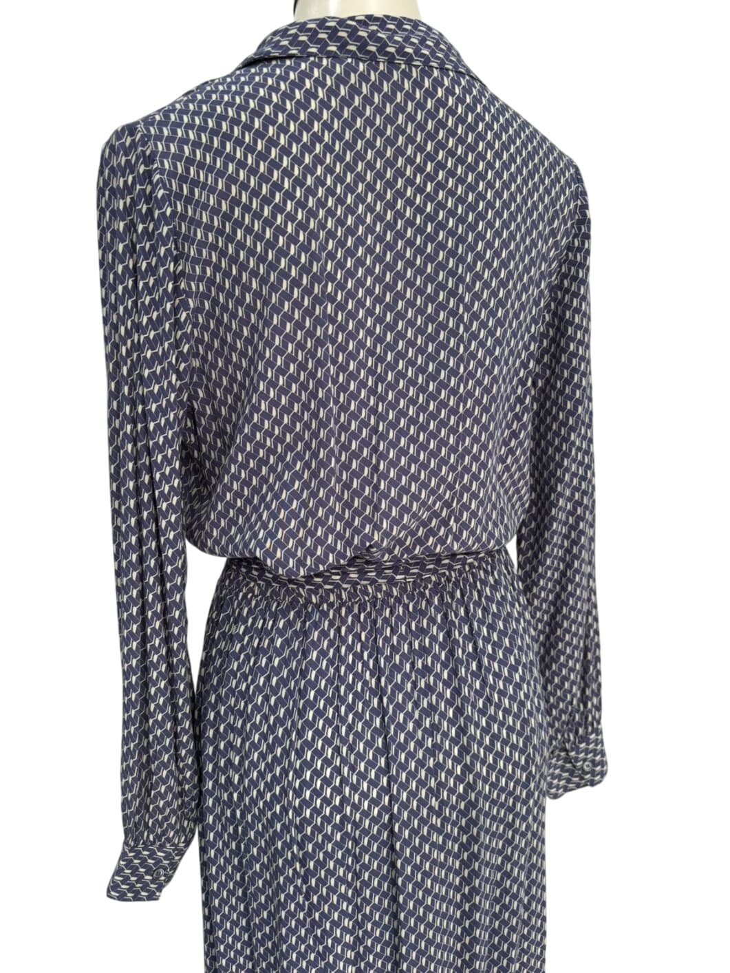 Le Petite Etoile Navy Patterned Button-Up Dress – 4