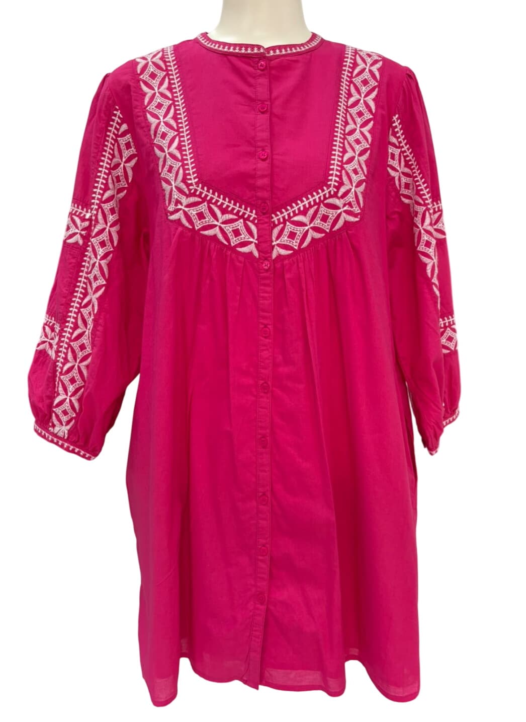Maison 123 Embroidered Pink Tunic Dress – 1