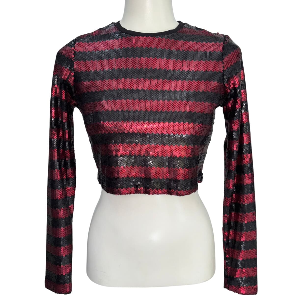 Zara Striped Sequin Crop Top – 1