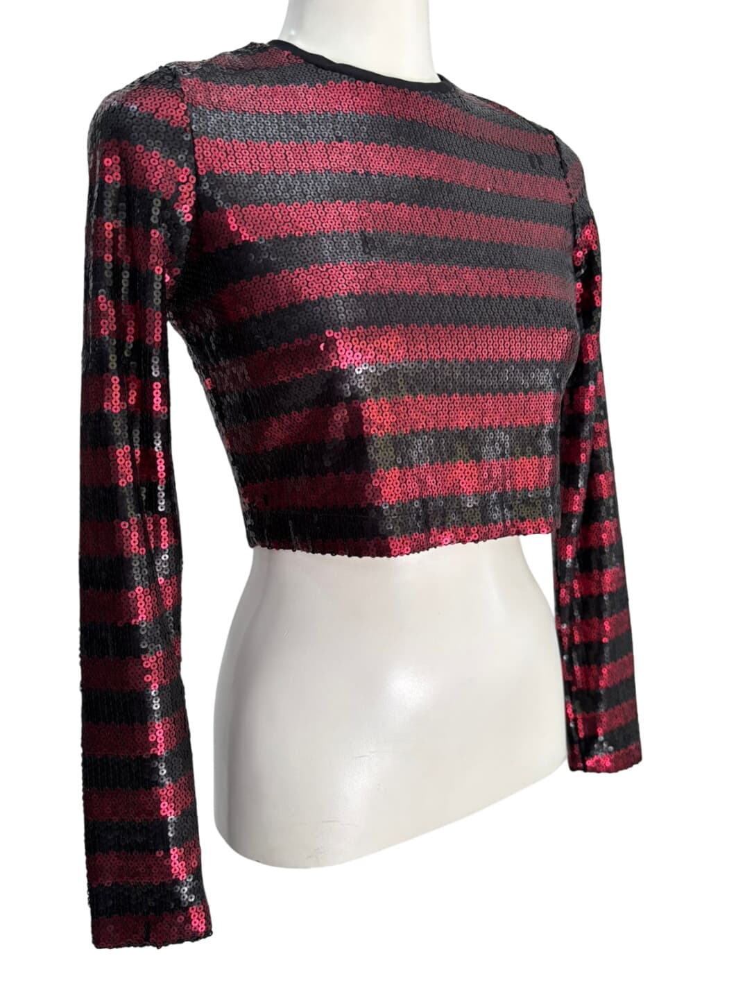 Zara Striped Sequin Crop Top – 2