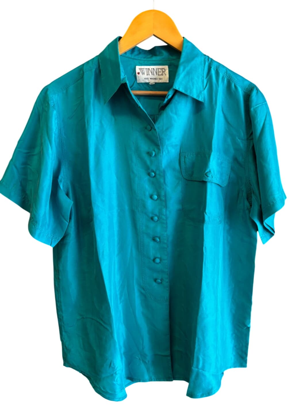 Winner 100% Washed Silk Short Sleeve Button-up Shirt – 1