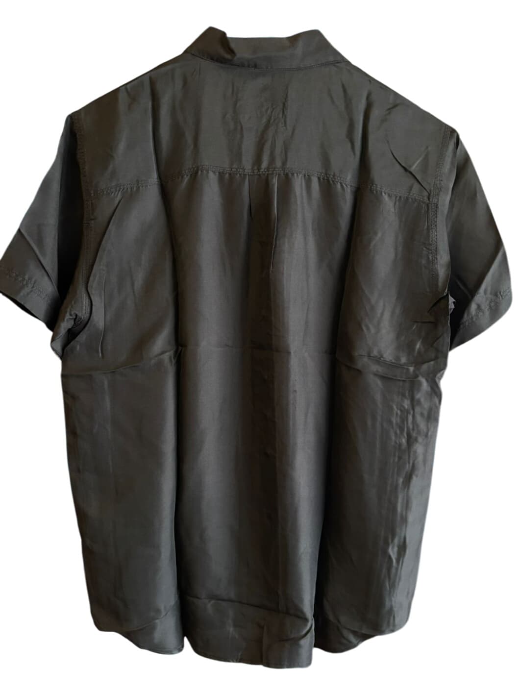 Winner 100% Washed Silk Black Short Sleeve Button-Up Shirt – 2