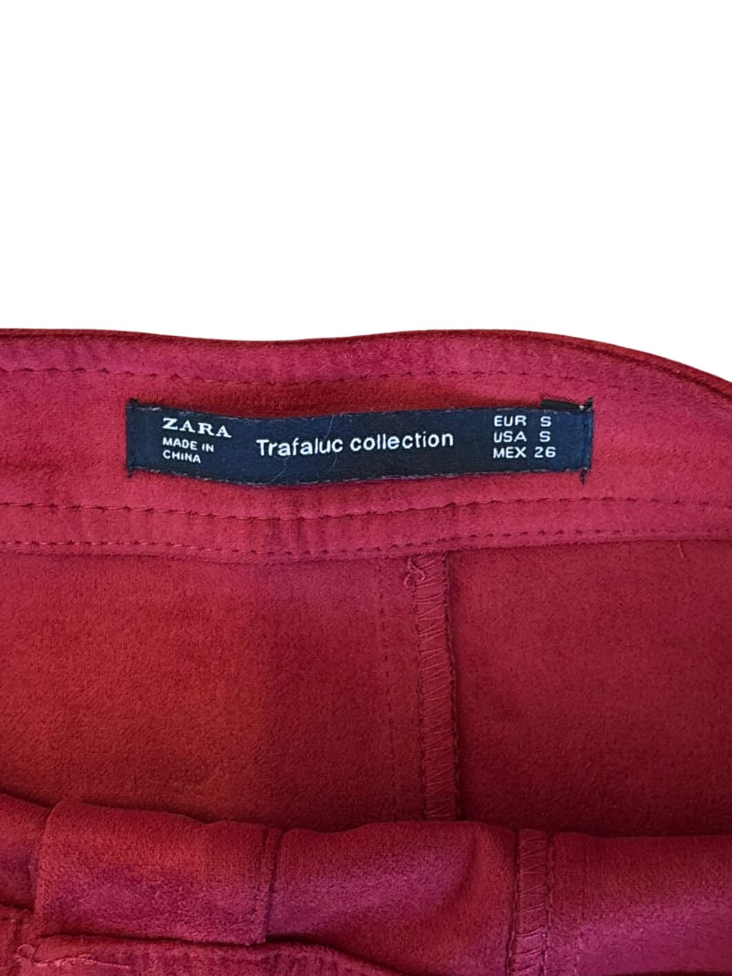 Zara Trafaluc Collection Suede Red A-Line Skirt – 3