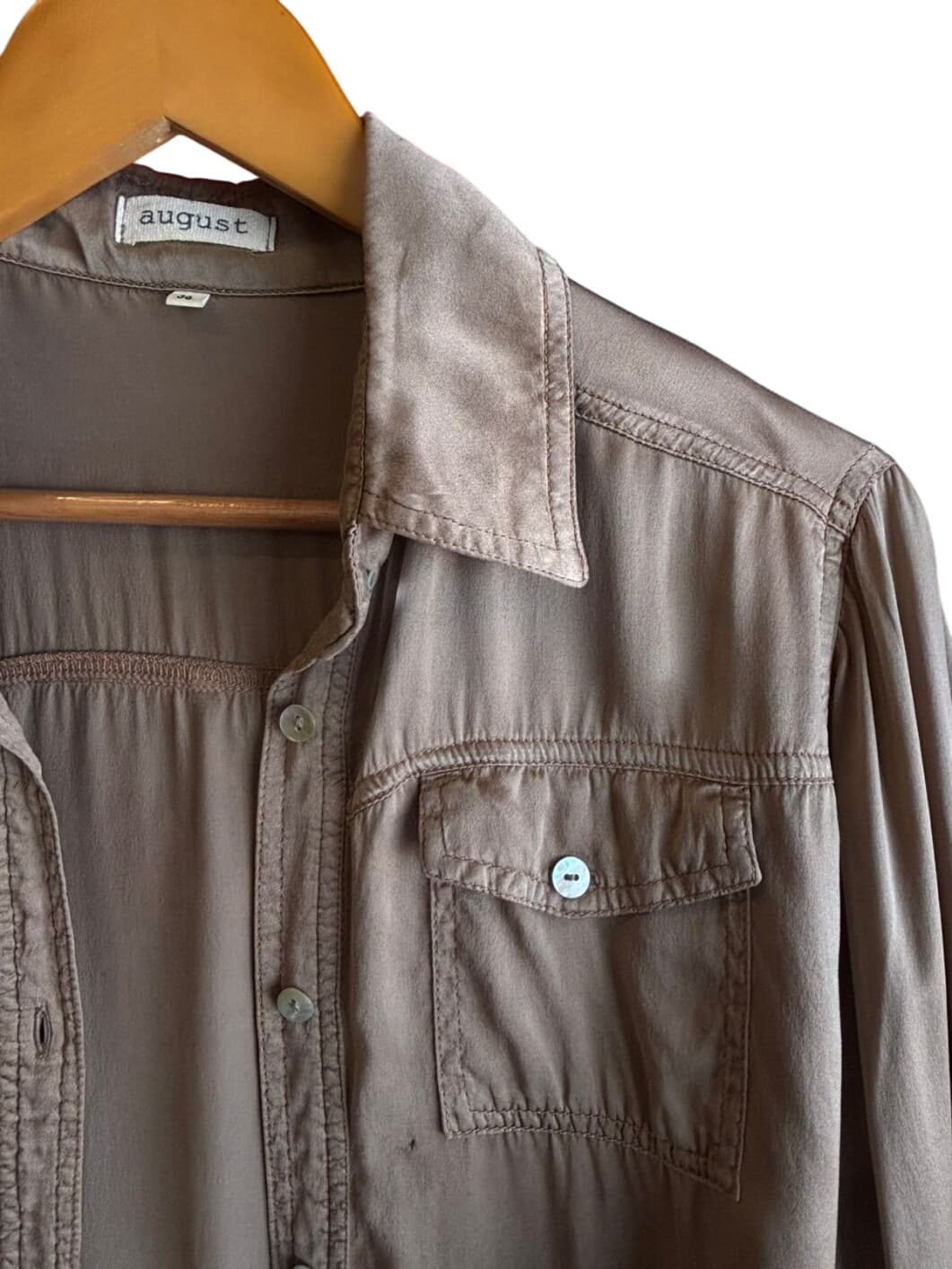 August Brown Button-Up Shirt – 3