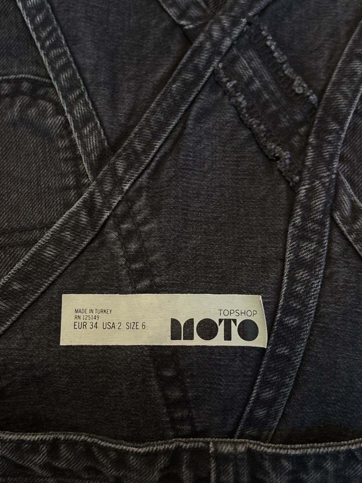 TopShop Black Denim Overall Shorts – 3