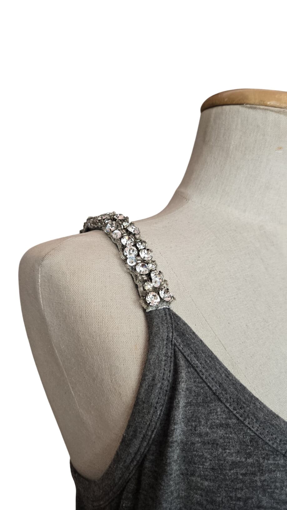 Gray Tank Dress with Ruffled Hem – 4