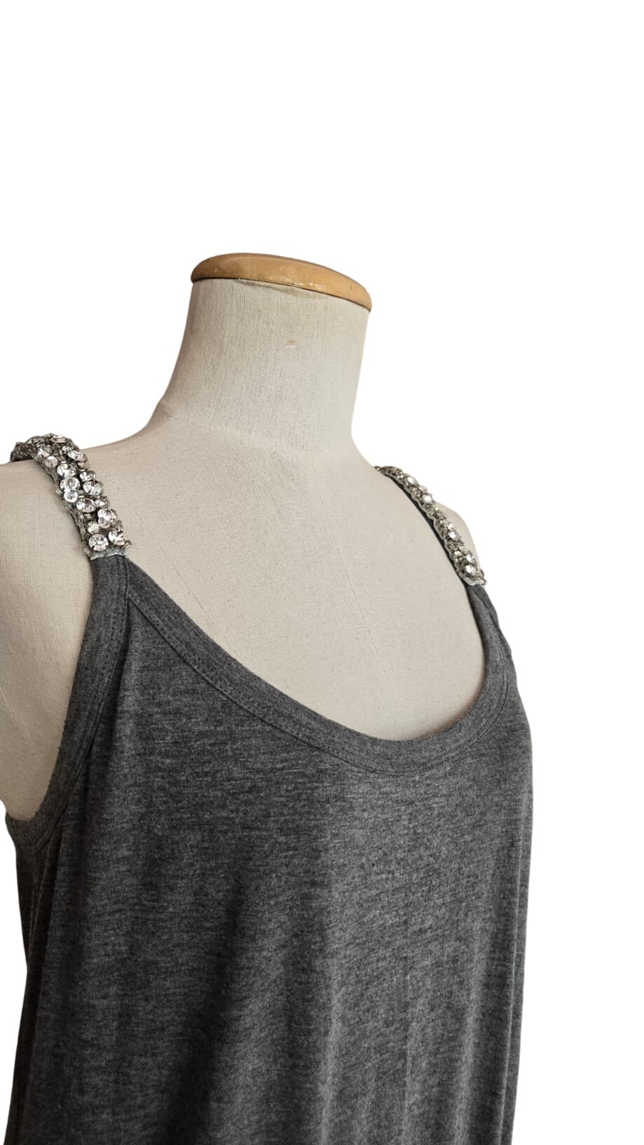 Gray Tank Dress with Ruffled Hem – 5